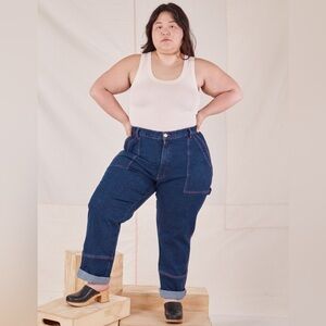 Big Bud Press Dark Wash contrast stitching Carpenter Jeans XL